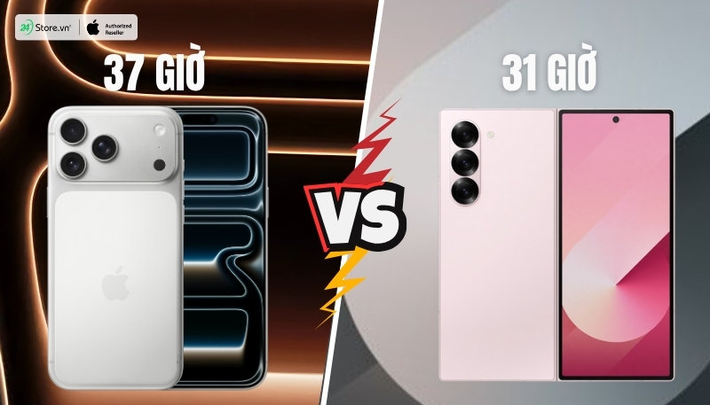 dung lượng pin và sạc giữa iphone 17 pro max và samsung galaxy z fold6