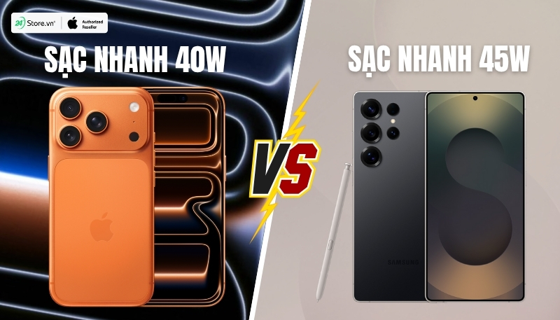 so sánh pin và sạc iphone 17 pro max và samsung s25 ultra