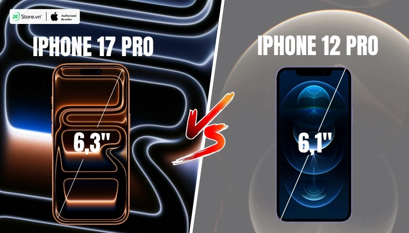 so sánh màn hình iphone 17 pro và iphone 12 pro