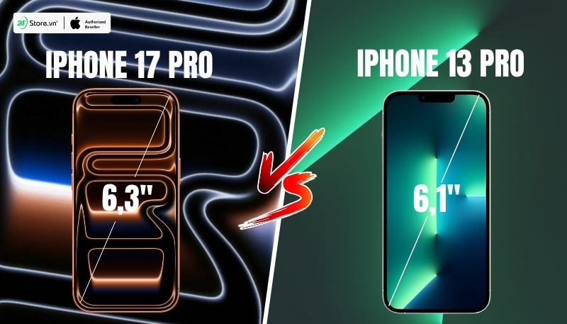 so sánh màn hình iphone 17 pro và iphone 13 pro