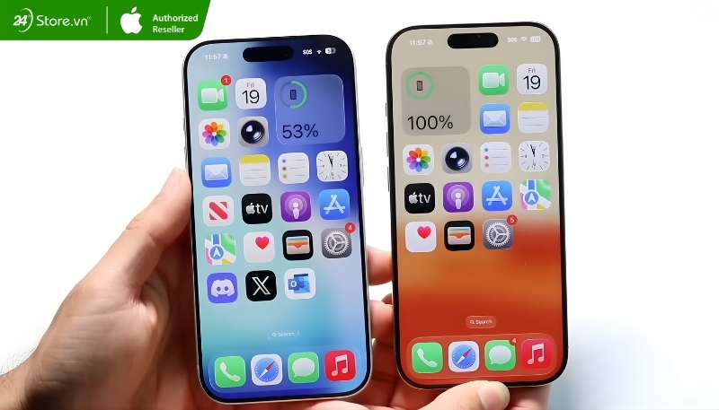 Màn hình iPhone 17 Pro và iPhone 16 Pro