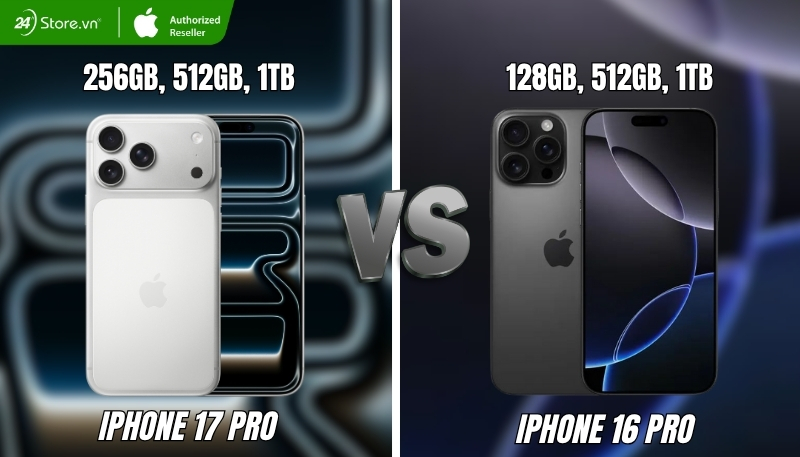 So sánh bộ nhớ iPhone 17 Pro giữa iPhone 16 Pro