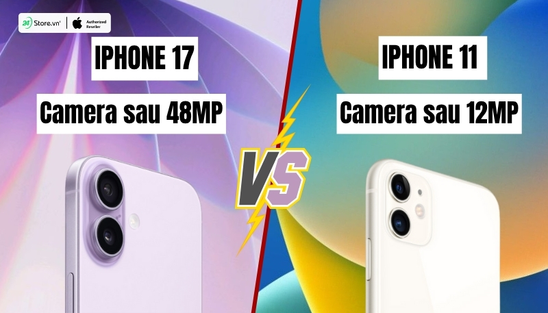 so sánh camera iphone 11 và iphone 17 tiêu chuẩn 