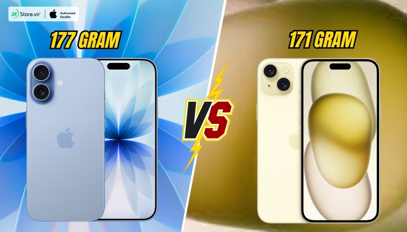 so sánh trọng lượng iphone 17 và iphone 15