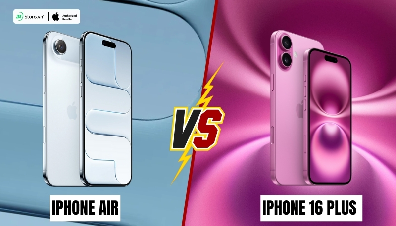 so sánh thiết kế iphone air và iphone 16 plus