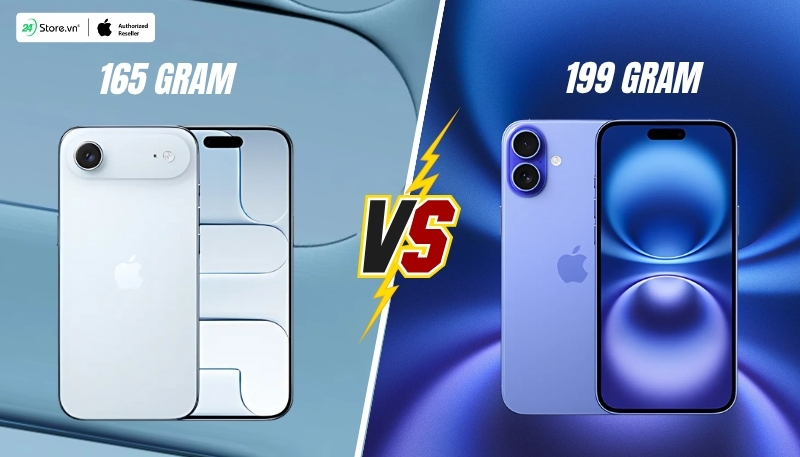 so sánh trọng lượng iphone air và iphone 16 plus