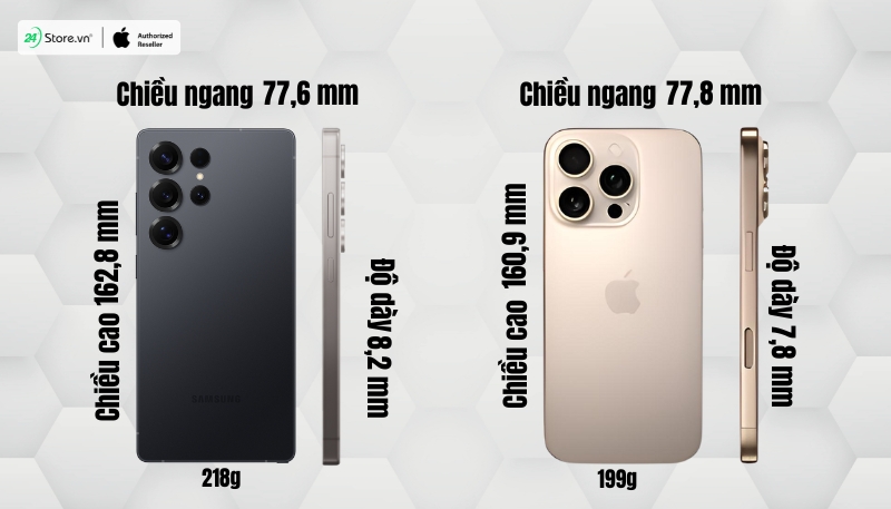 So sánh iPhone 16 Pro Max và Samsung S25 Ultra về thiết kế