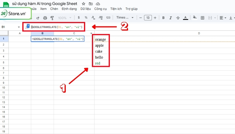 sử dụng hàm ai trong google sheet hiệu quả