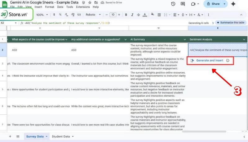 tích hợp ai vào google sheet
