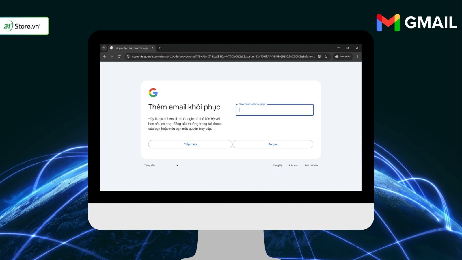 tạo gmail không cần số điện thoại trên máy tính