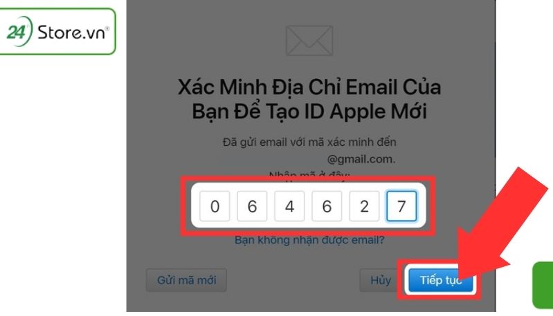 Xác minh địa chỉ Email bằng mã