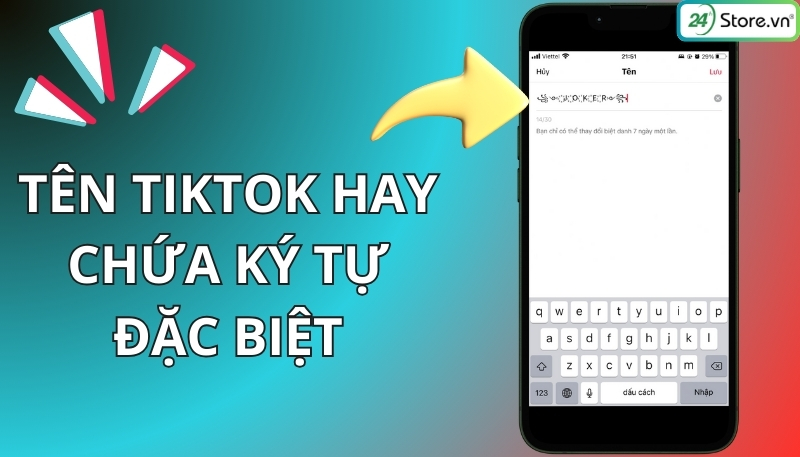 tên tiktok chứa ký tự đặc biệt