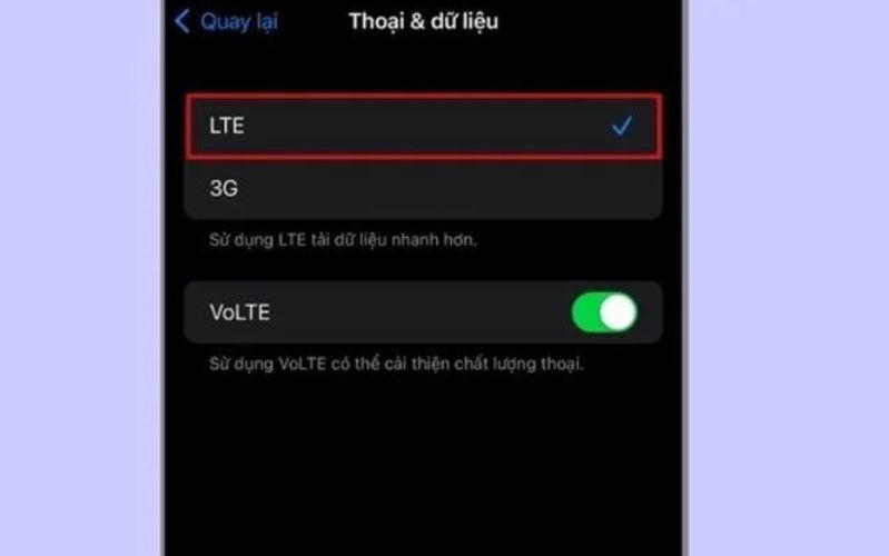 Tăng tốc độ mạng 4G cho Iphone Thay đổi LTE để tăng tốc độ mạng