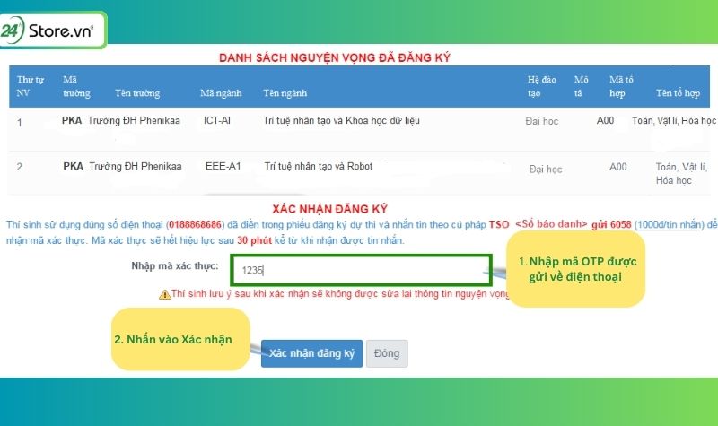 cách thay đổi nguyện vọng xét tuyển đại học