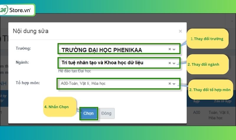 đơn xin thay đổi nguyện vọng đại học