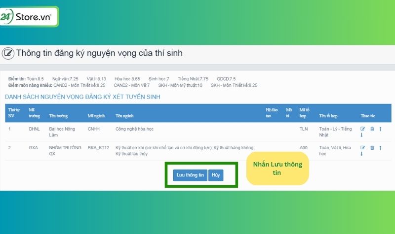 cách đổi tổ hợp môn xét tuyển đại học