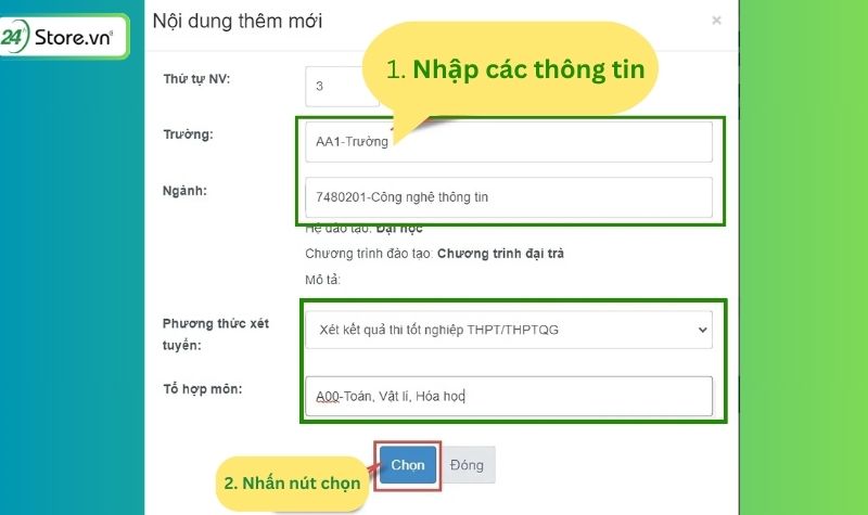 hướng dẫn thay đổi nguyện vọng xét tuyển đại học