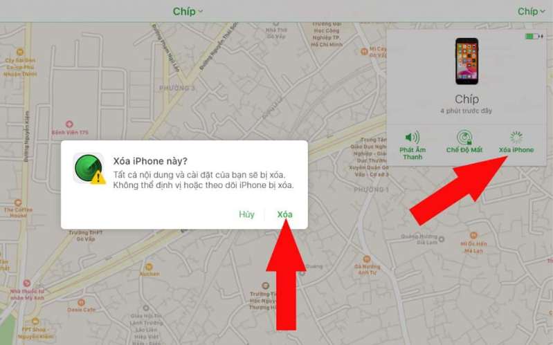 Xóa iPhone của bạn 