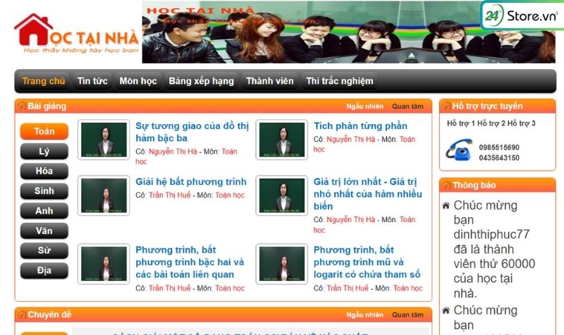 web học trực tuyến