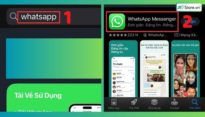 Tải WhatsApp trên điện thoại iPhone