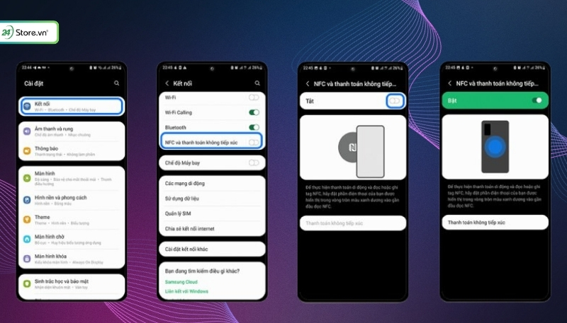 cách bật NFC xác thực sinh trắc học ngân hàng