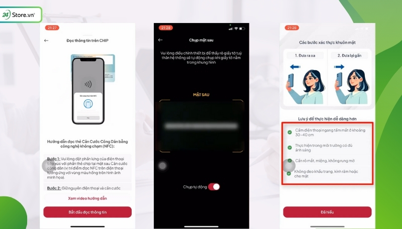 Cách quét NFC xác thực sinh trắc học ngân hàng