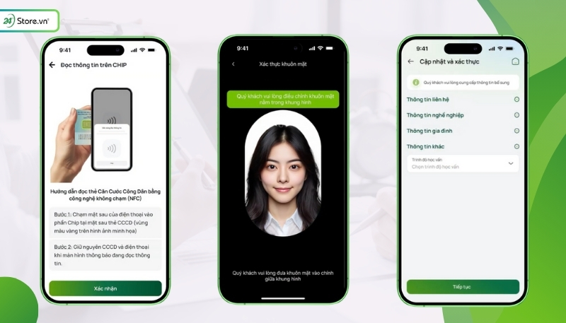 Cách xác thực sinh trắc học ngân hàng Vietcombank