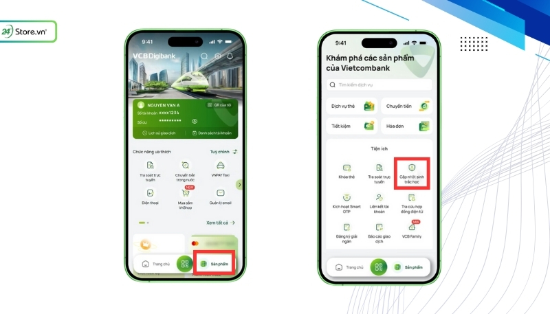 Cách xác thực sinh trắc học ngân hàng Vietcombank